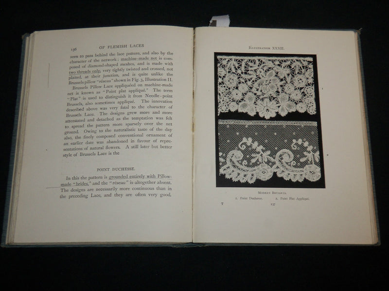 1905 POINT AND PILLOW LACE HARDCOVER BOOK BY MARY SHARP - NICE ILLUS. - KD 6617