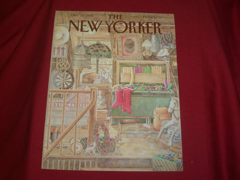 1987 DECEMBER 21 NEW YORKER MAGAZINE FRONT COVER ONLY - GREAT ART FOR FRAMING