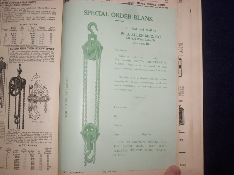 1931 W. D. ALLEN MANUFACTURING CO. RED BOOK CATALOG - CHICAGO, ILLINOIS - J 9346