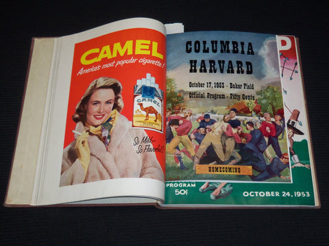 1953-1954 HARVARD A. A. NEWS BOUND VOLUME - 8 FOOTBALL PROGRAMS - KD 6359A