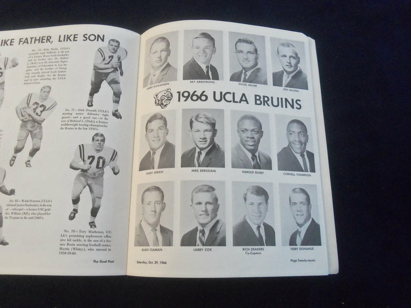 1966 OCTOBER 29 GOAL POST PROGRAM - UCLA VS AIR FORCE - ST 7200
