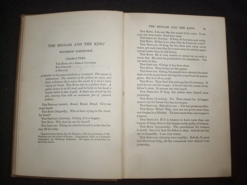 1921 THE ATLANTIC BOOK OF MODERN PLAYS HARDCOVER BOOK-STERLING LEONARD - KD 9257