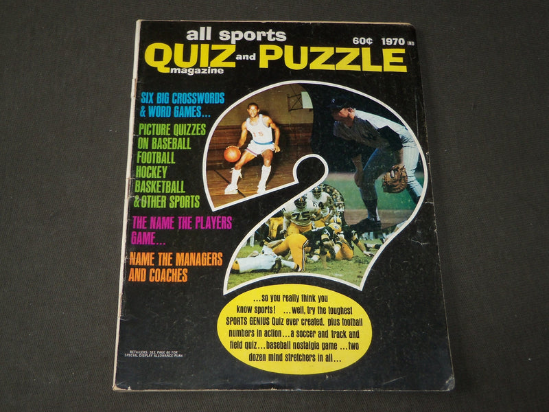 1970 ALL SPORTS QUIZ & PUZZLE MAGAZINE - GREAT COVER - CW 868