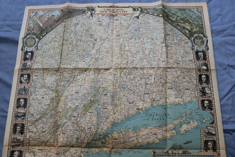 1939 THE REACHES OF NEW YORK CITY FOLDING MAP - K 3207