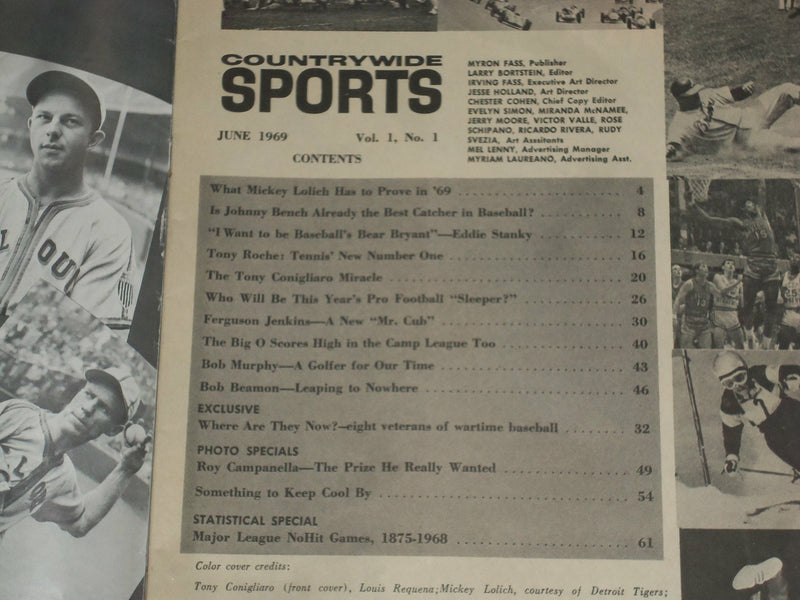 1969 JUNE COUNTRYWIDE SPORTS MAGAZINE - CONIGLIARO - LOLICH - ST 6802