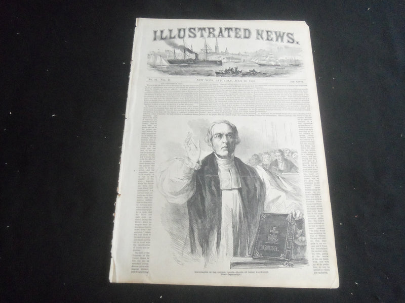 1853 JULY 30 ILLUSTRATED NEWS MAGAZINE -INAUGURATION OF CRYSTAL PALACE - B 5531I