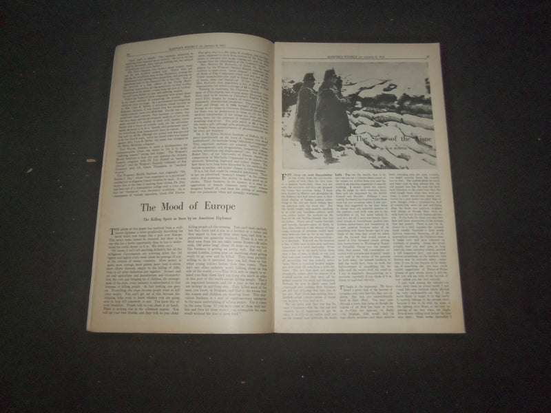 1915 JANUARY 9 HARPER'S WEEKLY MAGAZINE - THE SIEGE OF AISNE - SP 1520D