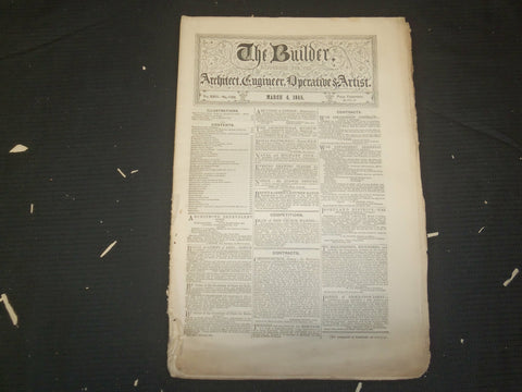 1865 MARCH 4 THE BUILDER ARCHITECT MAGAZINE - ILLUSTRATIONS - ST 415E