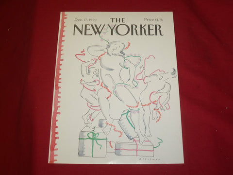1990 DECEMBER 17 NEW YORKER MAGAZINE FRONT COVER ONLY - GREAT ART FOR FRAMING