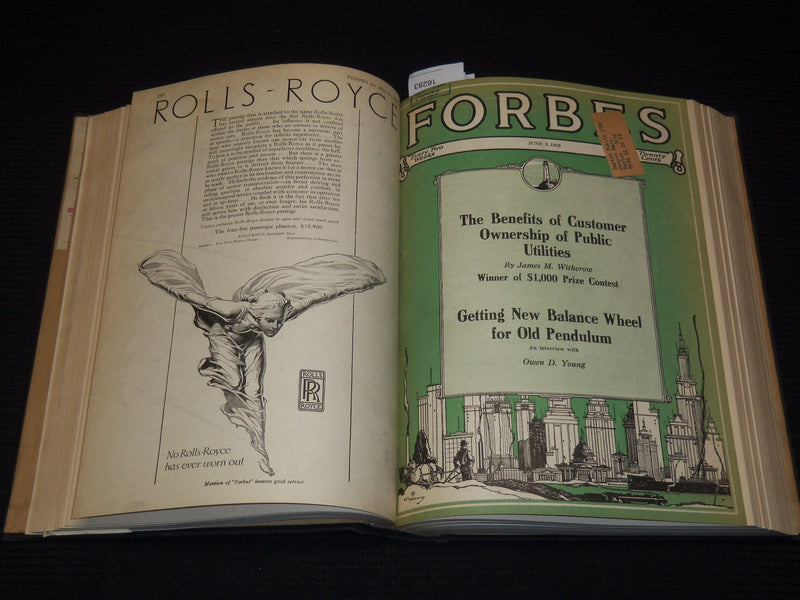 1923 APRIL 14-SEPTEMBER 29 FORBES MAGAZINE BOUND VOLUME - NICE ADS - R 10D
