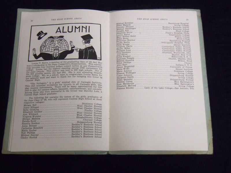 1925 ARGUS MAGAZINE - HARRISBURG HIGH SCHOOL - PENNSYLVANIA - J 8964