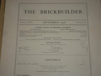 1908 SEPTEMBER THE BRICKBUILDER MAGAZINE - NEW YORK CITY HOUSES - ST 258J