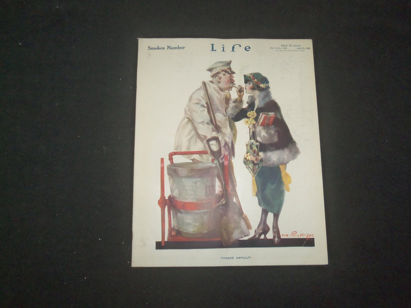 1920 APRIL 15 LIFE MAGAZINE - SMOKES NUMBER - 