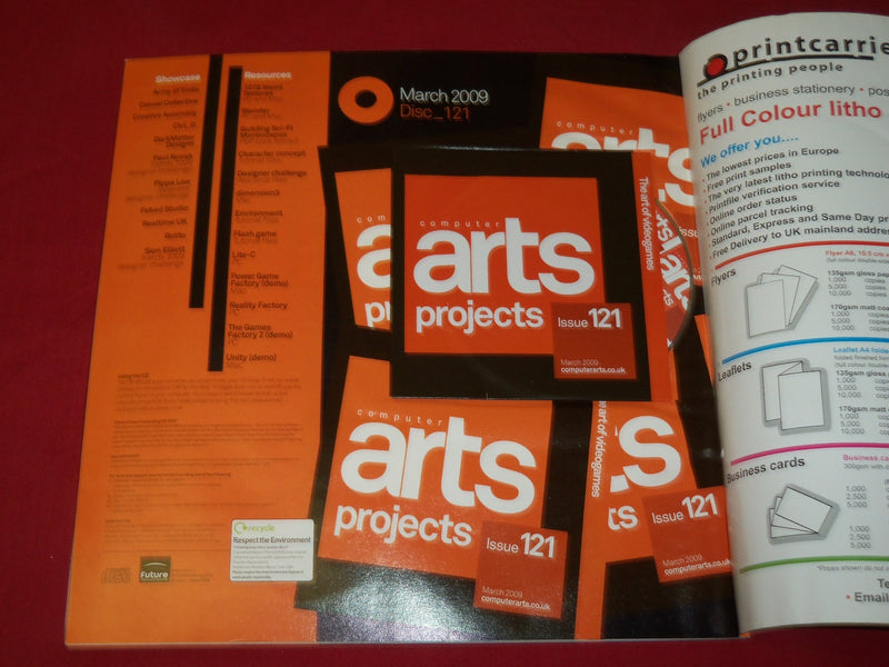 2009 MARCH COMPUTER ARTS PROJECT MAGAZINE ISSUE NO. 121 WITH CD - RC 675