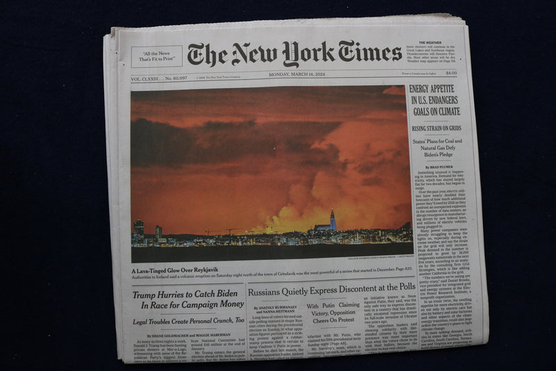 2024 MARCH 18 NEW YORK TIMES - ENERGY APPETITE IN U.S. ENDANGERS CLIMATE GOALS