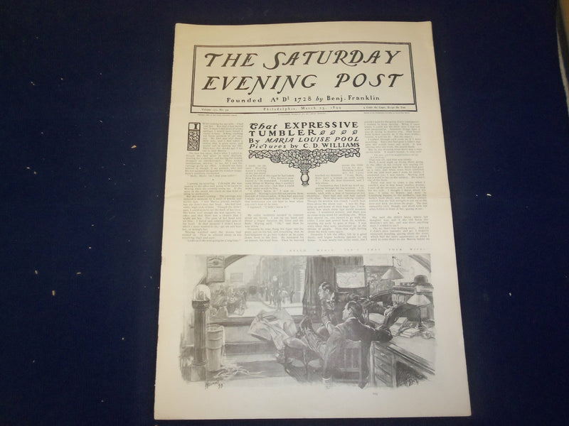 1899 MARCH 25 THE SATURDAY EVENING POST MAGAZINE - NICE ILLUSTRATIONS - B 6698