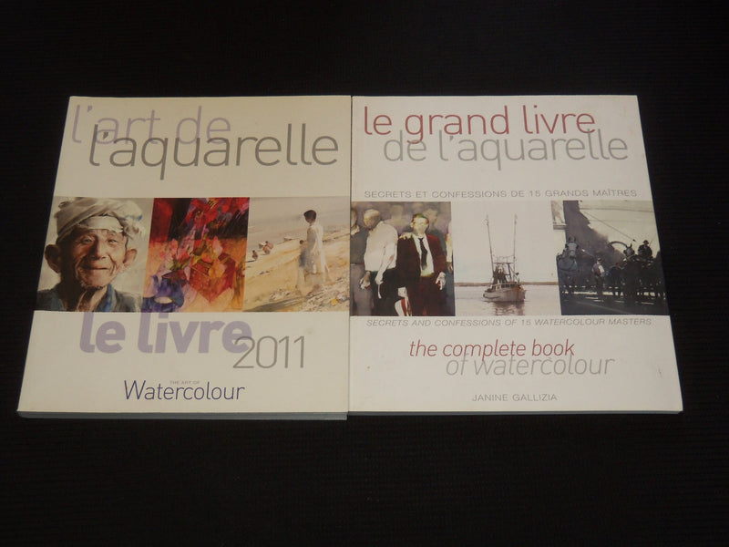 2011-2012 FRENCH WATERCOLOUR BOOK LOT OF 2 - SOFTCOVER - O 2351G