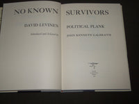 1970 NO KNOWN SURVIVORS BY DAVID LEVINE HARDCOVER BOOK - FIRST EDITION - KD 4694