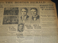 1911 DECEMBER 2 THE BOSTON HERALD - M'NAMARAS PLEAD GUILTY OF DYNAMITING- BH 190