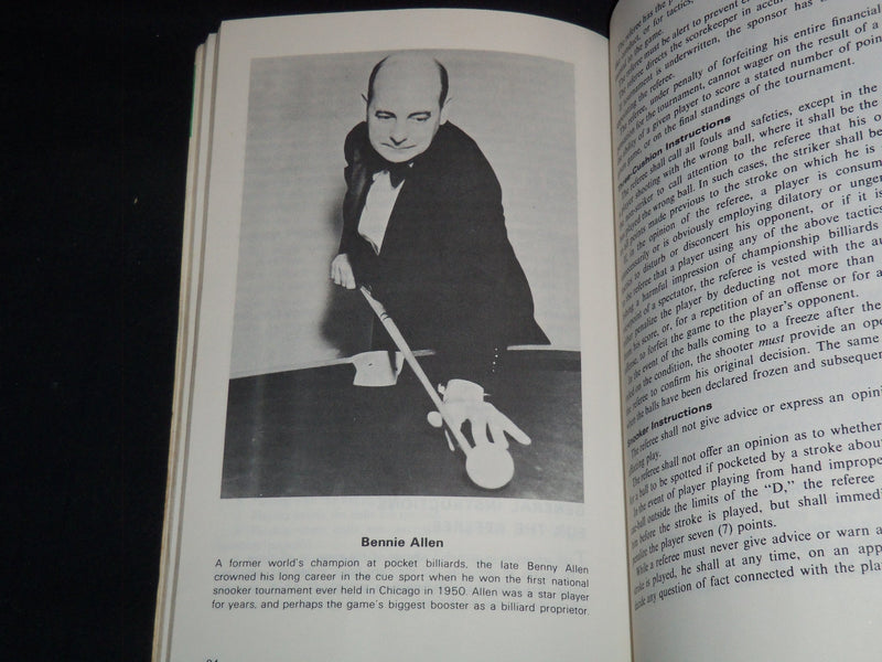 1968 ALL POCKET AND CARON BILLLIARD GAMES RULE BOOK - J 8937