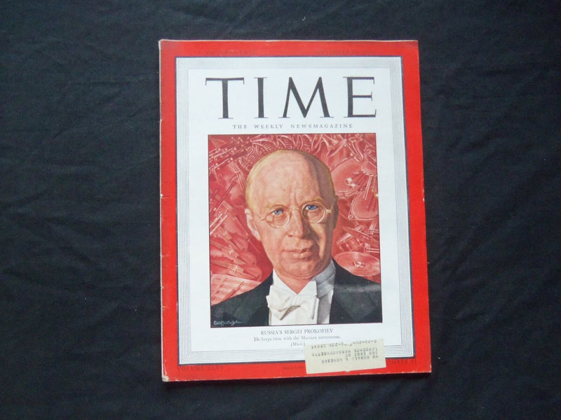 1945 NOVEMBER 19 TIME MAGAZINE - SERGEI PROKOFIEV - T 995