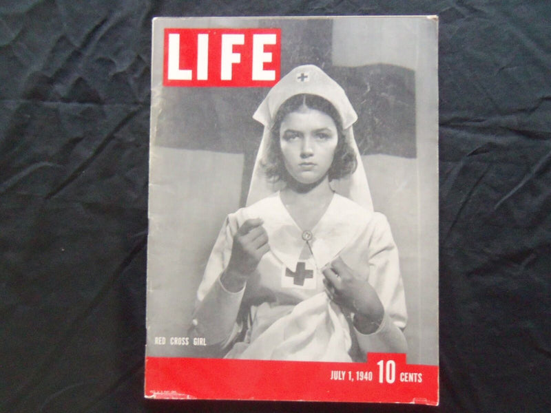 1940 JULY 1 LIFE MAGAZINE - RED CROSS GIRL - L 189