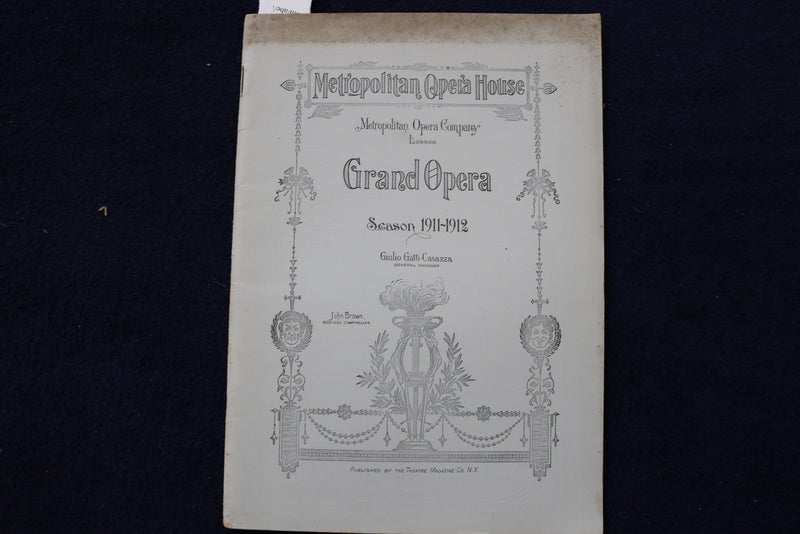 1912 FEB 1 METROPOLITAN OPERA HOUSE- DAS RHEINGOLD PROGRAM - H. WEIL - K 1612