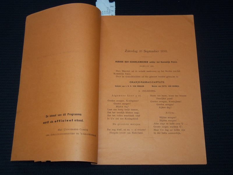 1898 OFFICIEELE FEESTWIJZER BOOK NO. 3 & 4 - DUTCH - SOFTCOVER - J 8029