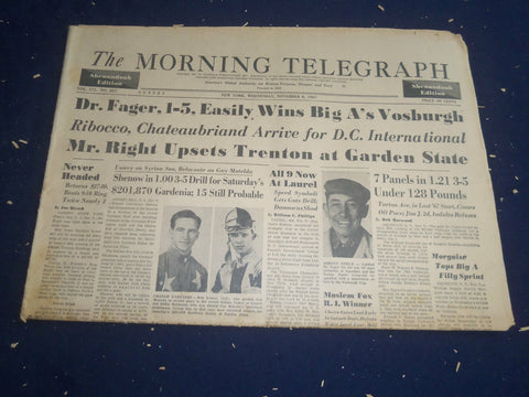 1967 NOV 8 THE MORNING TELEGRAPH - DR. FAGER, 1-5, EASILY WINS VOSBURGH- NP 5565