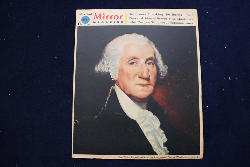 1960 FEBRUARY 21 NY MIRROR MAGAZINE - GEORGE WASHINGTON COVER - E 22243