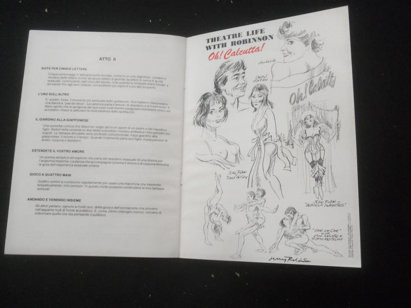 1981 OH! CALCUTTA! SHOW PROGRAM - EDISON THEATRE - MULTIPLE LANGUAGES - B 1140R