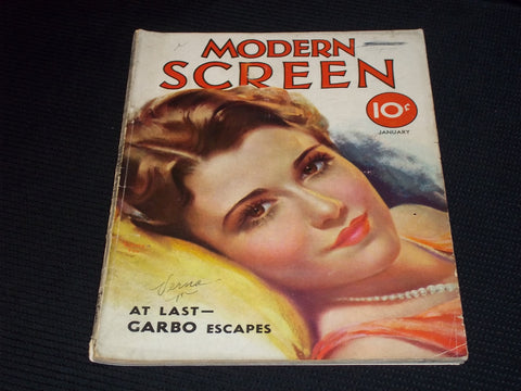1933 JANUARY MODERN SCREEN MAGAZINE - SIDNEY FOX FRONT COVER - E 14503