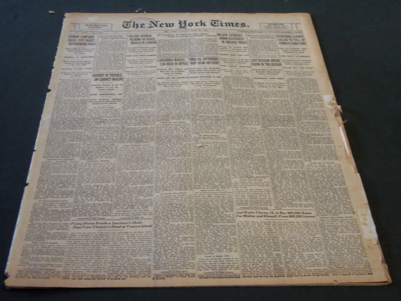 1926 JUNE 20 NEW YORK TIMES - LAGUARDIA MAKES 2.84 BEER IN OFFICE - NT 5603