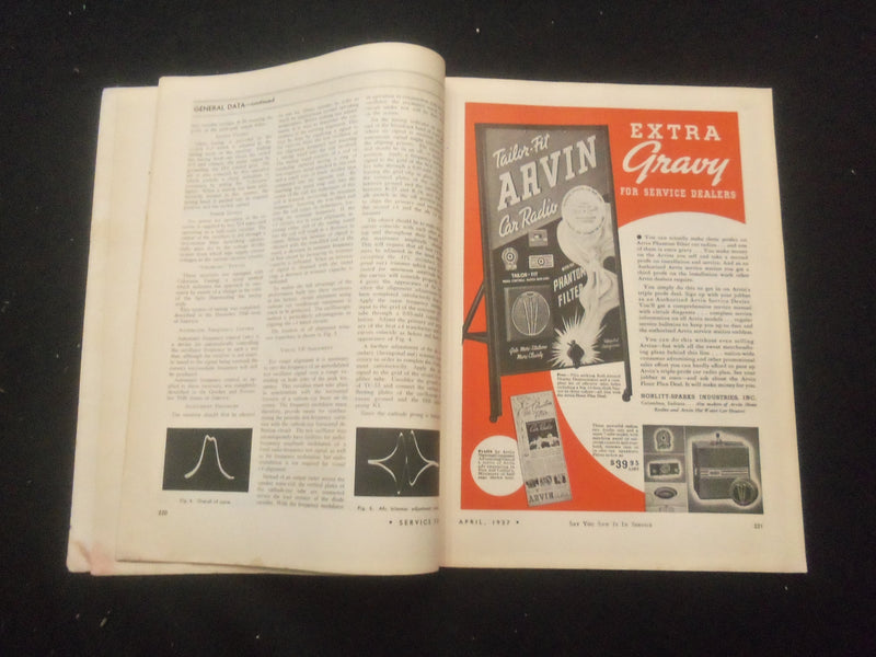 1937 APRIL SERVICE MAGAZINE - MONTHLY DIGEST OF RADIO & ALLIED MAINT. - B 433C