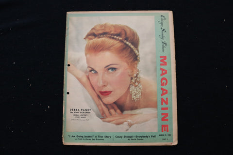 1957 MARCH 31 CHICAGO SUNDAY TRIBUNE MAGAZINE - DEBRA PAGET COVER - E 24979