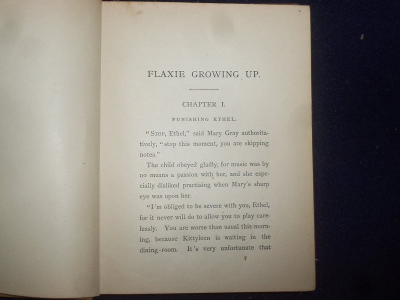 1884 FLAXIE GROWING UP HARDCOVER BOOK BY SOPHIE MAY - KD 9070