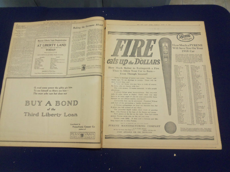 1918 APRIL 30 NEW YORK TIMES - VON ARNIM'S ARMY DISASTROUSLY DEFEATED - NT 8212