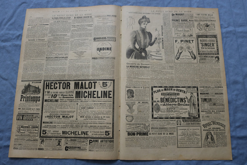 1898 MAR 13 LE PETIT ECHO DE LA MODE MAGAZINE-CORSAGE COPPELIA -FRENCH - NP 8666