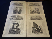 1858-1877 SUNDAY SCHOOL ADVOCATE NEWSPAPER LOT OF 225 ISSUES - O 3300