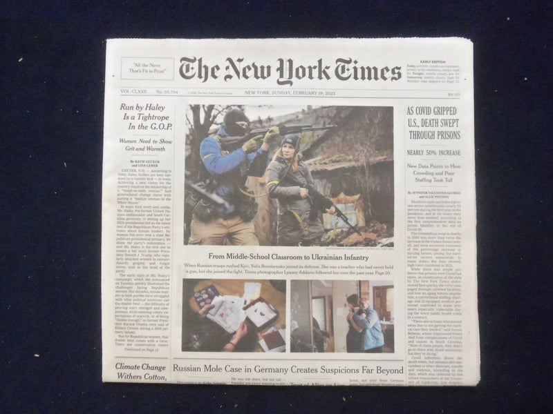 2023 FEB 19 NEW YORK TIMES - AS VIRUS GRIPPED U.S., DEATH SWEPT THROUGH PRISONS
