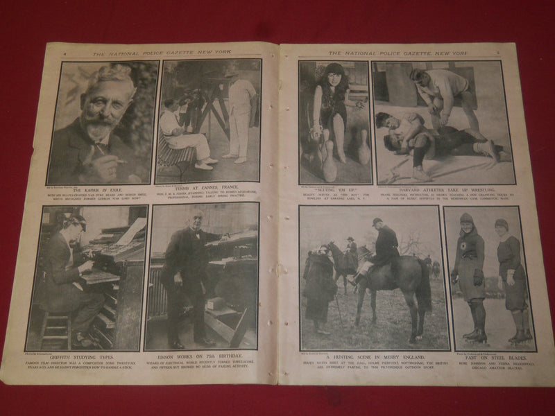 1922 MARCH 11 THE NATIONAL POLICE GAZETTE MAGAZINE - EDISON - TUNNEY - B 5734