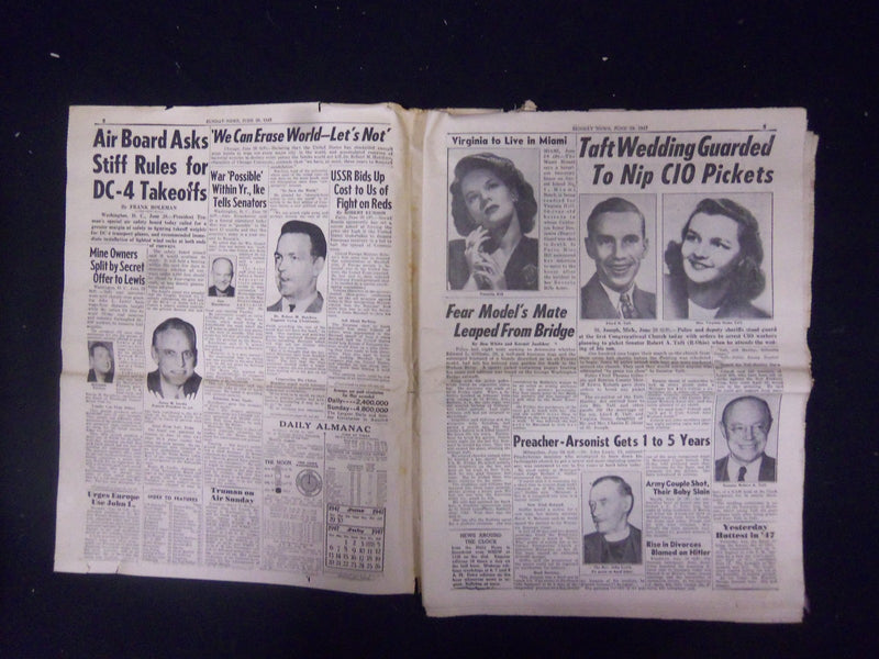 1947 JUNE 29 NEW YORK SUNDAY NEWS - AIR BOARD SEEKS STIFFER RULES - NP 2192