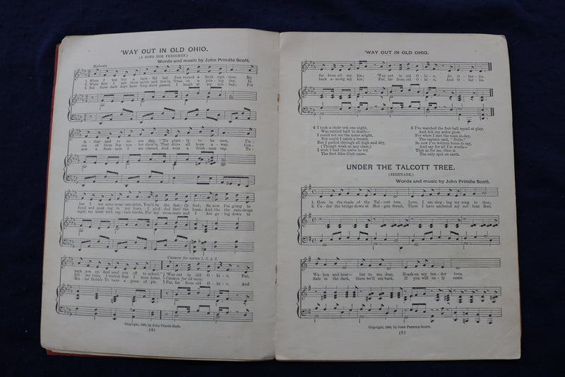 1906 FIVE OBERLIN SONGS SOFTCOVER BOOK BY JOHN PRINDLE SCOTT - SIGNED - K 1333