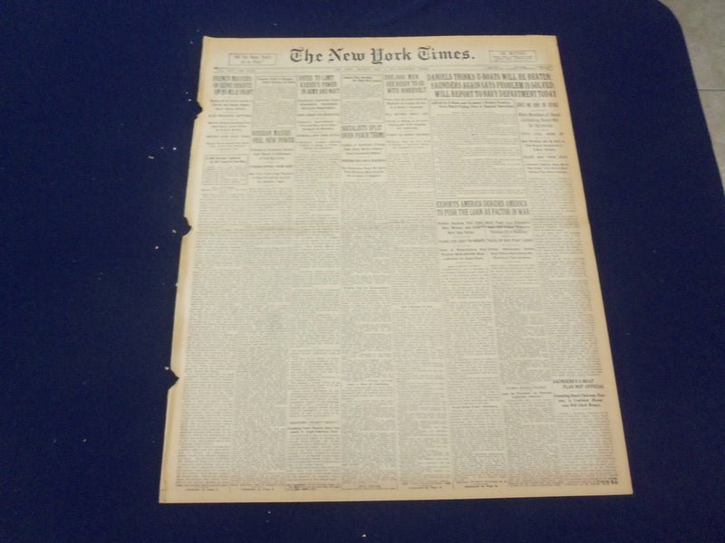 1917 MAY 7 NEW YORK TIMES - 200,000 MEN READY TO GO WITH ROOSEVELT - NT 9136