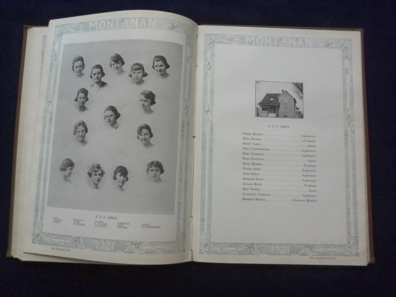 1921 MONTANAN MONTANA STATE UNIVERSITY YEARBOOK - BOZEMAN, MONTANA - YB 3083