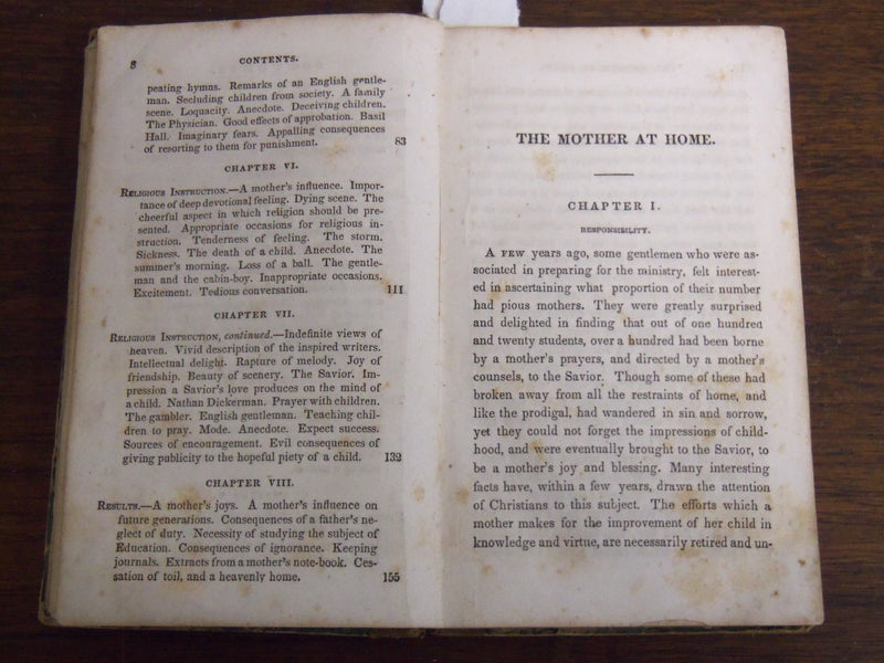 1833 THE MOTHER AT HOME OR THE PRINCIPLES OF MATERNAL DUTY - REV. ABBOTT- K 1291