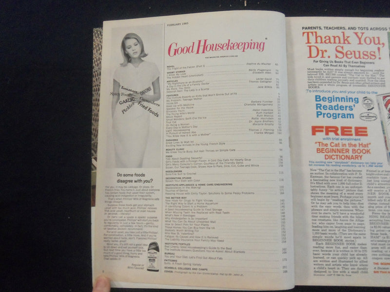 1965 FEBRUARY GOOD HOUSEKEEPING MAGAZINE - NICE COVER, ARTICLES & ADS - F 514C