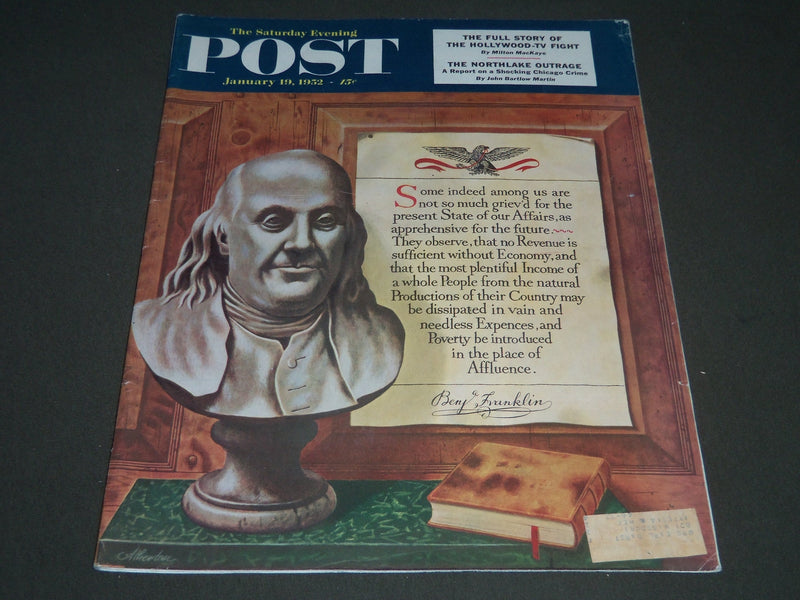 1952 JANUARY 19 THE SATURDAY EVENING POST MAGAZINE - ILLUSTRATED COVER - SP 1900