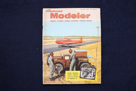 1957 AUGUST AMERICAN MODELER MAGAZINE - RADIO CONTROL PLANE COVER - E 11442
