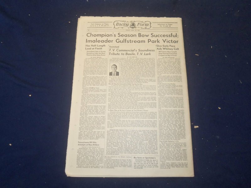 1969 APRIL 18 THE DAILY RACING FORM - TOP KNIGHT 1:39 1/5 MILE - NP 2534B